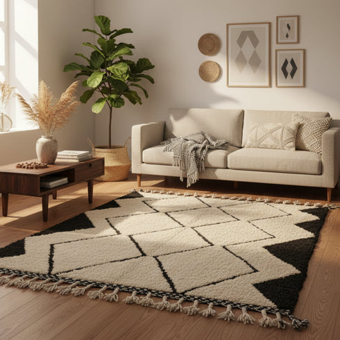 Black Moroccan Boujaad Rug – Custom Moroccan Rug