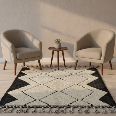 Black Moroccan Boujaad Rug – Custom Moroccan Rug