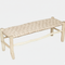 Moroccan Handwoven Leather Bench - Handwoven Boho Seating