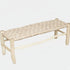 Moroccan Handwoven Leather Bench - Handwoven Boho Seating