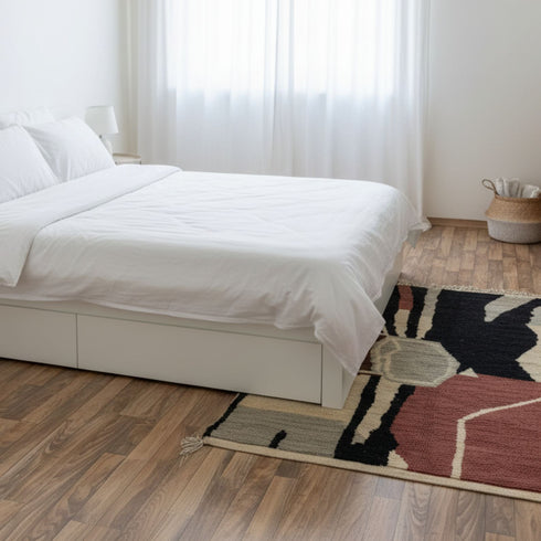 Custom Black Boujaad Rug – Moroccan Soft Shag Wool Rug