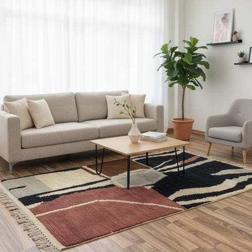 Custom Black Boujaad Rug – Moroccan Soft Shag Wool Rug