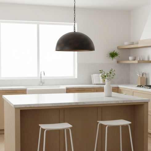 Hammered Moroccan Dome Pendant - Brass Ceiling Light (pl-2003)