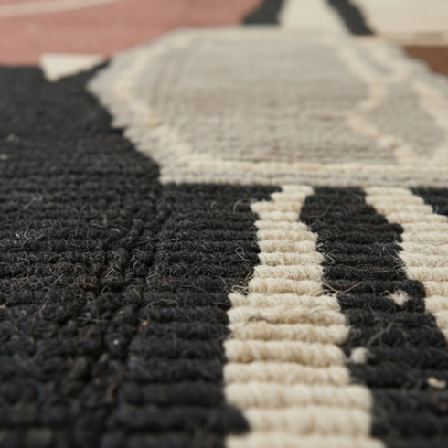 Custom Black Boujaad Rug – Moroccan Soft Shag Wool Rug