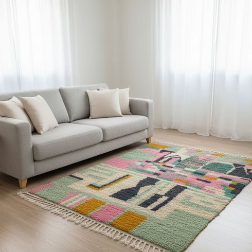 Green Moroccan Custom Rug – Authentic Moroccan Style Rug