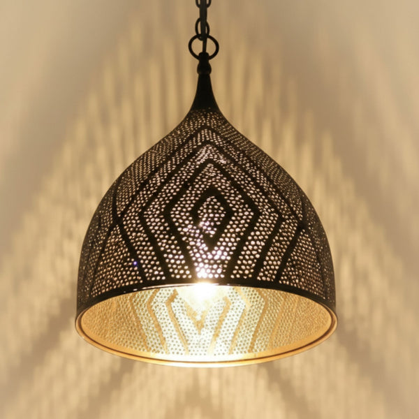 Handmade Moroccan Ceiling Light – Brass Perforated Openwork