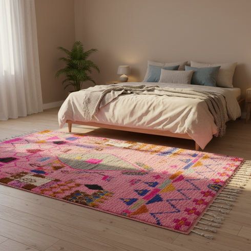Berber Pink Moroccan Wool Rug – Handmade Moroccan Rug