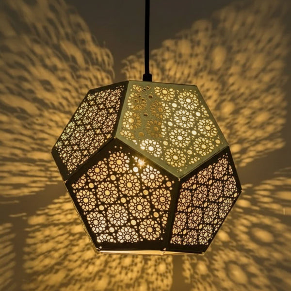 Brass Ceiling Light – Moroccan Filigree Openwork