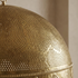 Authentic Handmade Moroccan Lamp – Gold Brass Pendant Light with Oversized Scalloped Dome for Living Room Decor