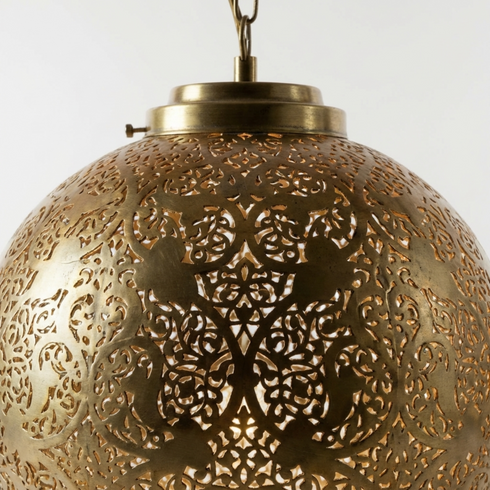 Moroccan Brass Ceiling Light – Vintage Handmade Lamp (pl-2029)