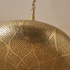 Authentic Handmade Moroccan Lamp – Gold Brass Pendant Light with Intricate Filigree Shadow Patterns