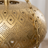 Authentic Handmade Moroccan Lamp – Gold Brass Pendant Chandelier with Intricate Filigree Shadow Casting for Dining Room Decor