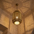 Handmade Authentic Moroccan Hanging Lamp – Gold Brass Pendant Light with Intricate Filigree Entryway Lantern Design