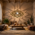 Authentic Handmade Moroccan Lamp – Gold Brass Pendant Light with Intricate Perforated Shadow Casting for Living Room Decor