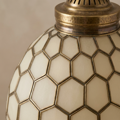 Moroccan Ceiling Light – Geometric Brass Shadow-Casting Lamp