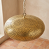Moroccan Pendant Light – Filigree Brass Openwork Lamp Statement Light