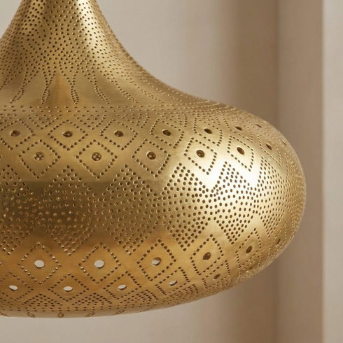 Teardrop Moroccan Table Lamp – Brass Star Lamp