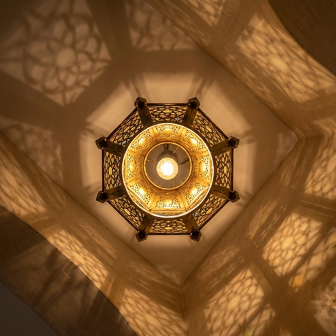 Moroccan Lamp with Colored Glass – Hanging Pendant Light (pl-2017)