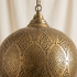 Authentic Moroccan Hanging Lamp – Hand-Hammered Brass Globe Pendant Light for Boho Bedroom Mood Lighting