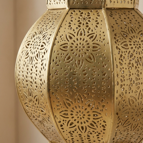 Moroccan Ceiling Light – Brass Geometric