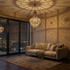 Filigree Moroccan Chandelier – Brass Openwork Lamp Living Room