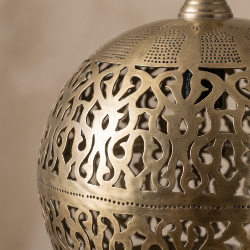 Perforated Brass Moroccan Pendant Light