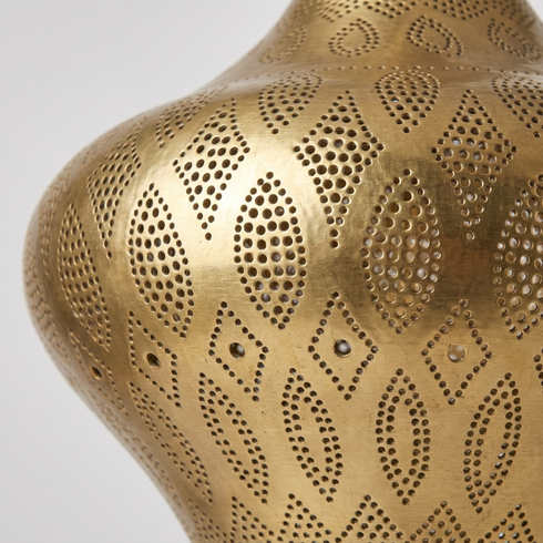 Authentic Handmade Moroccan Lamp – Oxidized Brass Teardrop Pendant Light for Cozy Boho Bedroom Decor