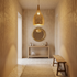 Gold Brass Teardrop Pendant Light – Decorative Shadow Casting Lamp for Kitchen Island Lighting