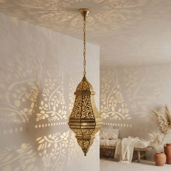 Handcrafted Moroccan Lantern - Floral Cutwork Hanging Lamp