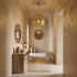 Moroccan Globe Pendant Lamp – Gold Brass Hanging Light for Kitchen Island & Boho Interiors