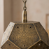 Authentic Moroccan Lamp – Gold Brass Pendant Light with Geometric Openwork Pattern for Bedroom Mood Lighting