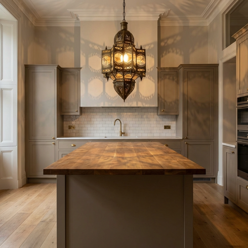 Moroccan Brass Pendant Light - Handmade Hanging Lantern (pl-2019)