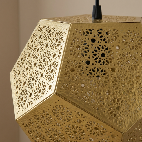 Brass Ceiling Light – Moroccan Filigree Openwork