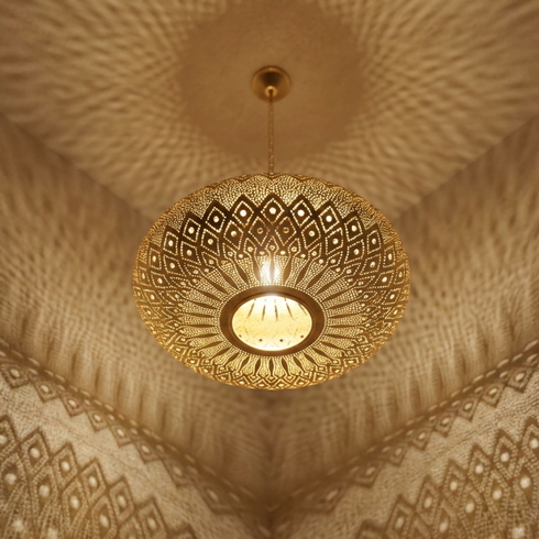 Handmade Moroccan Lamp - Shadow Casting Bedroom Mood Lighting