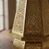 Moroccan Lantern – Floral Geometric Brass Lamp