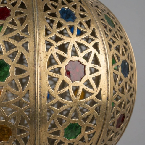 Filigree Brass Moroccan Pendant Light Entryway