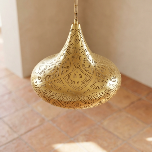 Boho Bedroom Mood Lighting - Filigree Teardrop Design