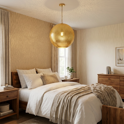 Moroccan Lantern – Brass Filigree Openwork Statement Light
