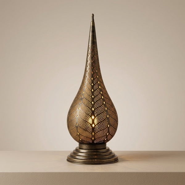 Brass Table Lamp – Moroccan Filigree Openwork