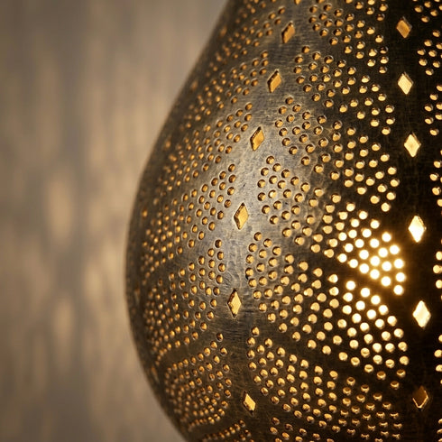 Brass Table Lamp – Moroccan Filigree Openwork