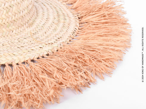 Straw Fringed Raffia Hat - Beach hat