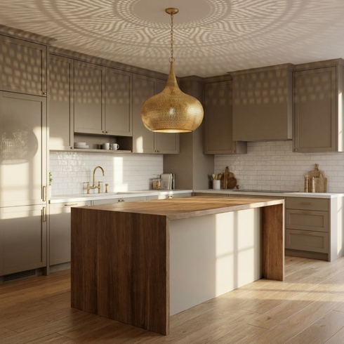 Moroccan Pendant Light – Brass Perforated