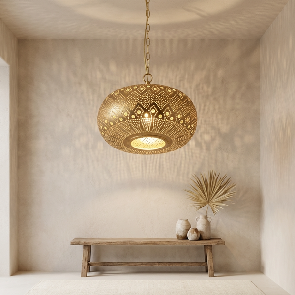 Brass Pendant Light – Moroccan Perforated Pierced