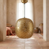 Moroccan Globe Pendant Lamp – Gold Brass Hanging Light for Kitchen Island & Boho Interiors