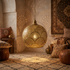 Handmade Moroccan Ceiling Light – Brass Geometric Openwork
