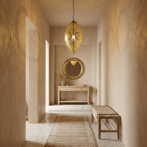 Moroccan Chandelier – Brass Dome Statement Light