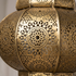 Authentic Handmade Moroccan Lamp – Gold Brass Teardrop Pendant with Intricate Shadow Casting Boho Design