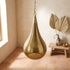 Handmade Moroccan Pendant Light – Brass Teardrop Openwork