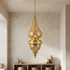Handmade Moroccan Lamp - Gold Brass Pendant - Living Room Lamp