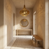 Moroccan Chandelier – Brass Filigree Openwork Entryway
